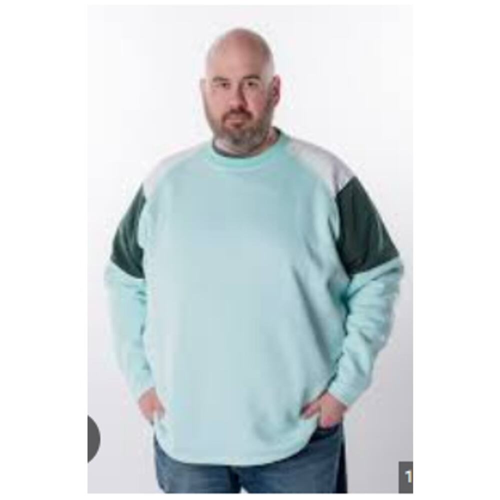 NWT Mens Winston 3XLT Sweat Shirt Mint Green White Black Soft Warm Shirt Gift